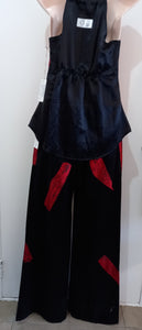 a Silk Outfit top & pants Size XS Yawkyawk Lino print on Silk