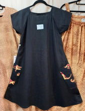 Load image into Gallery viewer, Dress: Panel (2) with Funky Pockets Small Title: Birribang Duruk (Many Cheeky dogs)