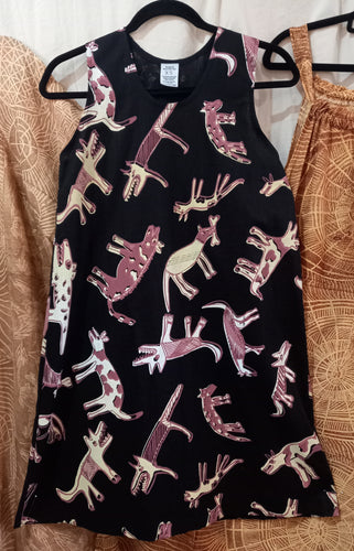 Dress: ALine (1) XSmall Title: Birribang Duruk (Many Cheeky dogs)