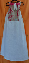 Load image into Gallery viewer, Dress, screen print front panel &amp; back yoke with adjustable tie strap (5) XLarge Title: Birribang Duruk (Many Cheeky dogs)