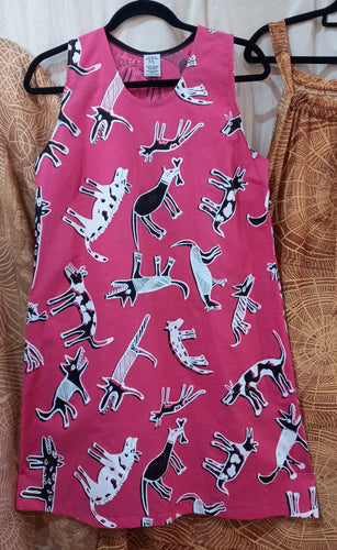 Dress: ALine (3) Medium Title: Birribang Duruk (Many Cheeky dogs)