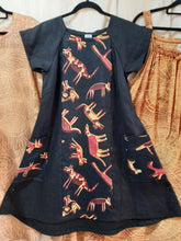 Load image into Gallery viewer, Dress: Panel (2) with Funky Pockets Small Title: Birribang Duruk (Many Cheeky dogs)