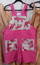 Load image into Gallery viewer, Overall shorts with Funky Pockets (4) Large Title: Birribang Duruk (Many Cheeky dogs)
