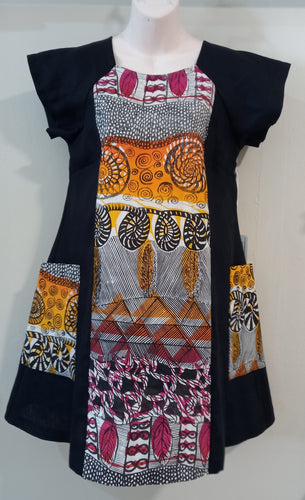 Dress: Panel (2) with Funky Pockets (Small) Title: Melebiga (Many Different Stitches)