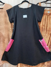 Load image into Gallery viewer, Dress: Panel (4) with Funky Pockets Large Title: Birribang Duruk (Many Cheeky dogs)