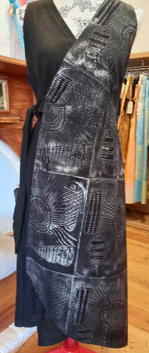 Dress: Wrap around Size: Small / fabric: Metallic Lino Print/Babbarra Womens Centre