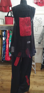 Outfit top & pants Size 08/XS Yawkyawk Lino print on Silk